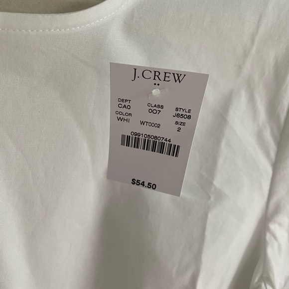 NWT White J.Crew cotton top with tiered sleeves - Picture 2 of 3